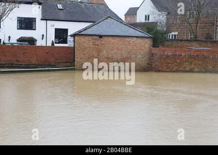 River Stour, bursting its banks, Shipston-on-Stour in South Warwickshire Stock Photo