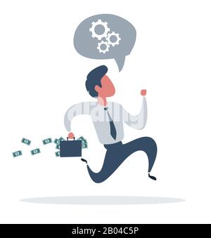 Businessman is running. Business concept illustration. Stock Vector