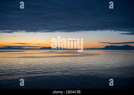 Evening sky over Stephens Passage, Tongass National Forest, Southeast Alaska, USA. Stock Photo