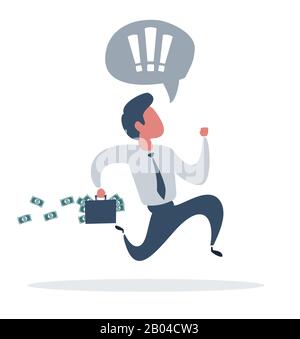 Businessman is running. Business concept illustration. Stock Vector