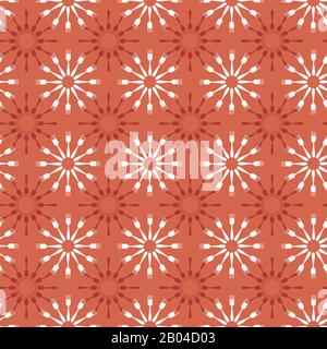 stars made of forks seamless vector ornamental pattern in orange color Stock Vector