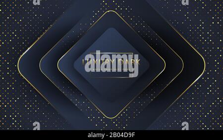Abstract golden luxury elegant dark website banner template background image Stock Vector