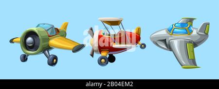different type of cartoon aircrafts Stock Vector