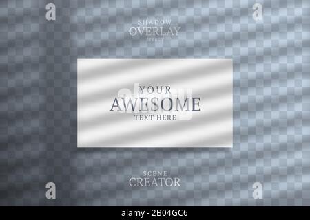Business card Mockups. Overlay on top of the shadows of natural lighting. Photorealistic vector illustration. Scene shadows from the window. Business Stock Vector