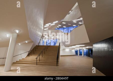 Hamburg, Elbphilharmonie, Entwurf Herzog & de Meuron, erbaut 2007-2016, Foyer Stock Photo