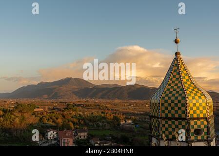 Teano, Campania.  Monastery of St. Catherine. The bell tower. View. Stock Photo