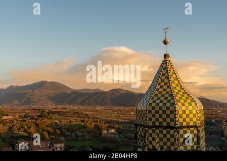 Teano, Campania.  Monastery of St. Catherine. The bell tower. View. Stock Photo