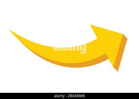 Curved arrow vector  illustration isolated on white background Stock Vector