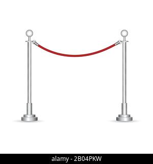 Barrier rope vector illustration isolated on white background Stock Vector