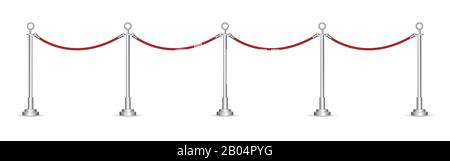 Barrier rope vector illustration isolated on white background Stock Vector