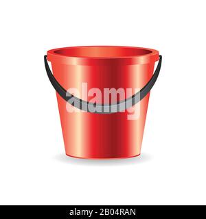 Realistic bucket vector illustration isolated on white background Stock Vector