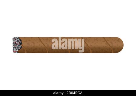 Burning cigar vector illustration isolated on white background Stock Vector