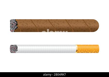 Burning cigar vector illustration isolated on white background Stock Vector