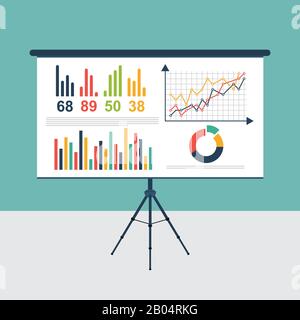 Presentation board vector illustration. Business training. Stock Vector