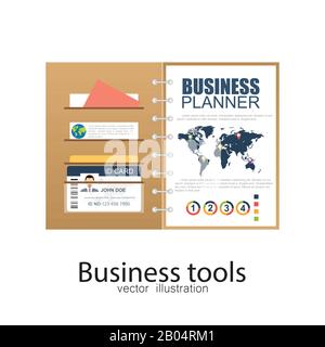 Business documents. Vector illustration in flat design. Stock Vector