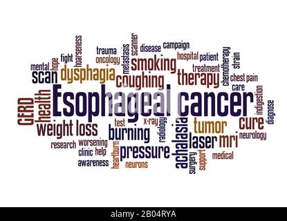 Esophageal cancer word cloud concept on white background. Stock Photo