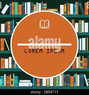 Library interior. Education concept. Vector illustration in flat design. Stock Vector