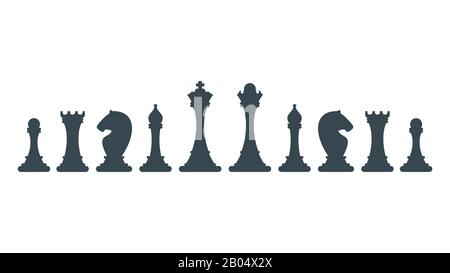Series of chess pieces. Strategy logic board game Stock Vector Image ...