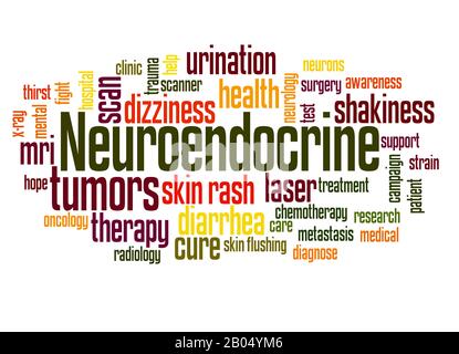 Neuroendocrine tumors word cloud concept on white background. Stock Photo