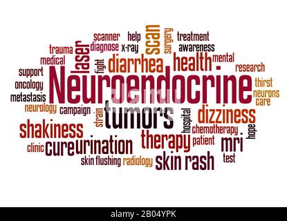 Neuroendocrine tumors word cloud concept on white background. Stock Photo
