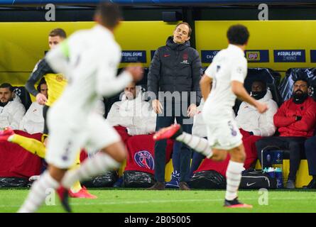 CL Football Dortmund - Paris, Dortmund Feb 18, 2020. Thomas TUCHEL, PSG Trainer  BORUSSIA DORTMUND - PARIS SG Soccer UEFA Champions League , Round of last 16, S i g n a l  I d u n a P a r k S t a d i u m BVB in Dortmund, February 18, 2020.  Season 2019/2020 © Peter Schatz / Alamy Live News Stock Photo