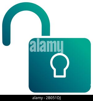 security padlock open, gradient style icon vector illustration design Stock Vector