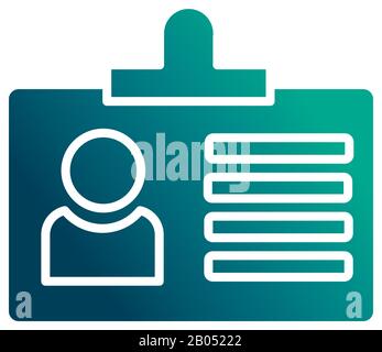 identification card, gradient style icon vector illustration design Stock Vector