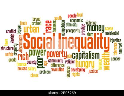 Social Inequality word cloud concept on white background. Stock Photo