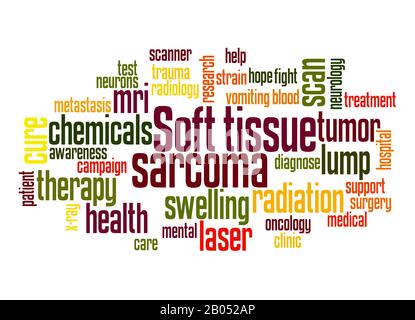 Soft tissue sarcoma word cloud concept on white background. Stock Photo