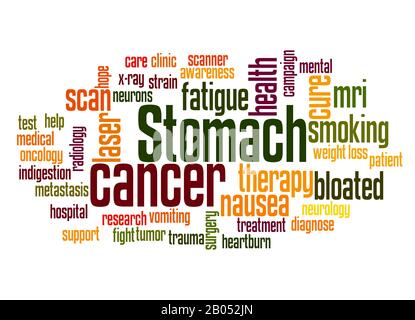 Stomach cancer word cloud concept on white background. Stock Photo