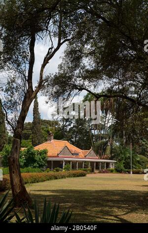 View of the Karen Blixen Museum near Nairobi in Kenya, which was once a farm at the foot of the Ngong Hills owned by Danish Author Karen and her Swedi Stock Photo