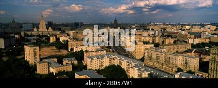 High angle view of a cityscape, Moscow, Russia Stock Photo