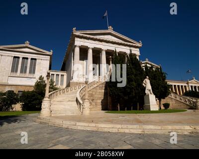 Low angle view of a library, National Library, National and Kapodistrian University of Athens, Athens, Attica, Greece Stock Photo