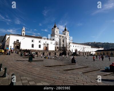 Facade of a church, Plaza de San Francisco, Quito, Ecuador Stock Photo