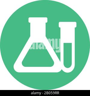 chemical laboratory test tubes, block and flat style icon vector ...