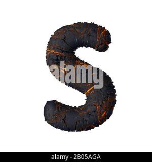 Lava Letter 3d illustration Stock Photo