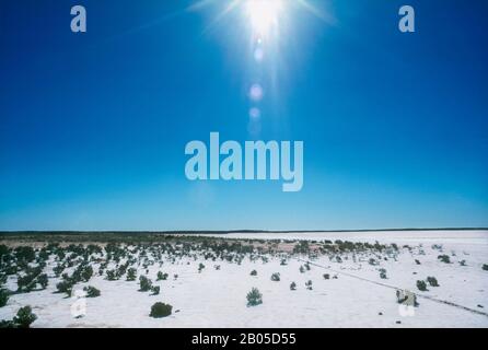 Dried Salt lake plains, in outback, Central Australia Stock Photo