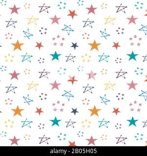 Vector pattern stars on white background. Stock Vector