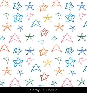 Vector pattern stars on white background. Stock Vector