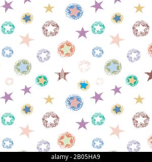 Vector pattern stars on white background. Stock Vector