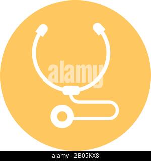medical stethoscope, block and flat style icon vector illustration design Stock Vector