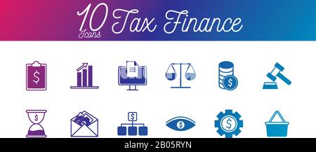 Isolated 1o money gradient style icon set vector design Stock Vector