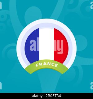 France vector flag. European football 2020 tournament final stage. Official championship colors and style Stock Vector