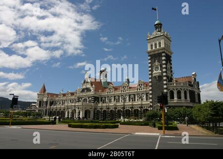 Dunedin Railway Station, New Zealand Stock Photo