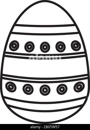 easter egg painted with bars and points flat style Stock Vector