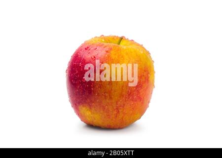 fresh fuji apple fruit isolated on white background with clipping path Stock Photo