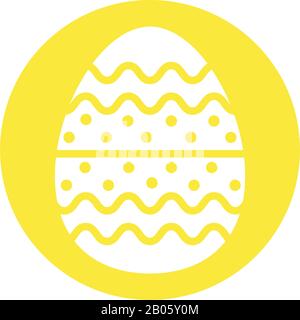 easter egg painted with bars and points block style Stock Vector