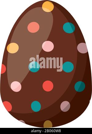 easter egg painted dotted flat style Stock Vector