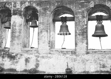 San Juan Capistrano Mission Bells or Church Bells Historic and Old Stock Photo