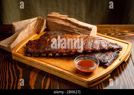 Barbecue Ribs and Brisket Food Photography Stock Photo